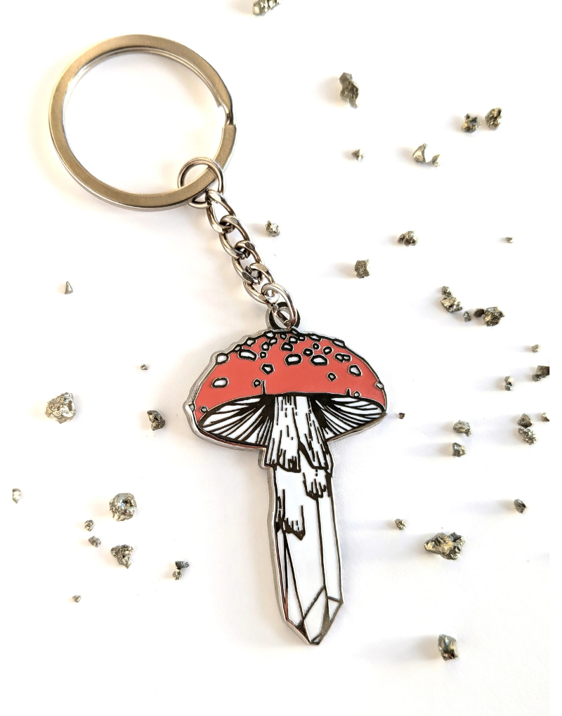 Crystal Mushroom Keychain