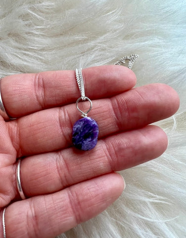 CHAROITE OVAL PENDANT