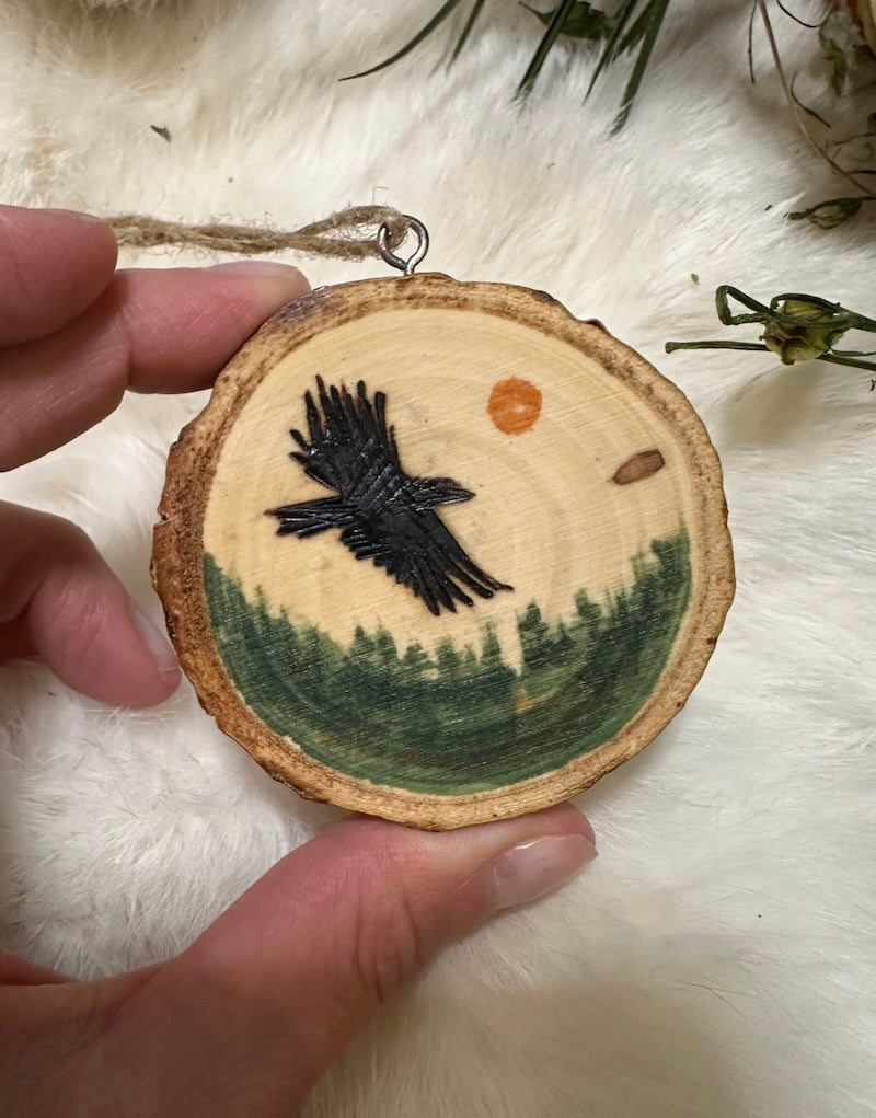 Crow Algiz Ornaments