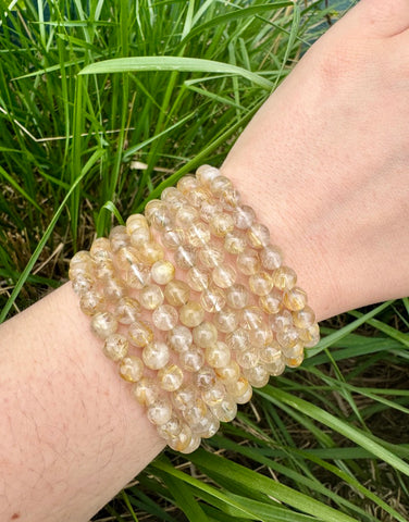 RUTILATED QUARTZ BRACELET - 6mm round