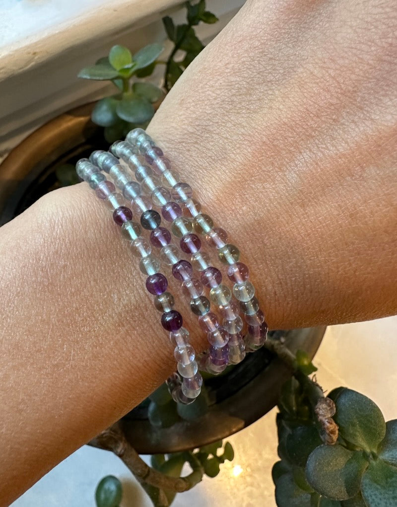 Fluorite Bracelet - 4mm round