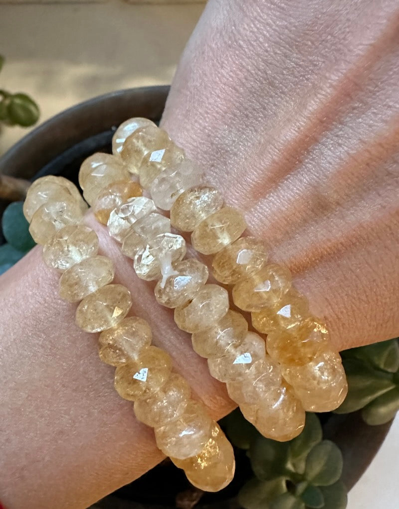 Citrine - 10mm Facet Rhondelle A+