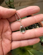 Prasiolite - Green Amethyst Teardrop Facet Pendant