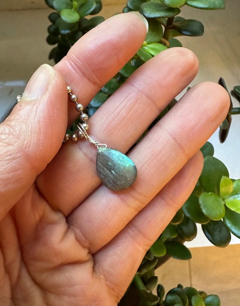 Labradorite Facet Teardrop Pendant
