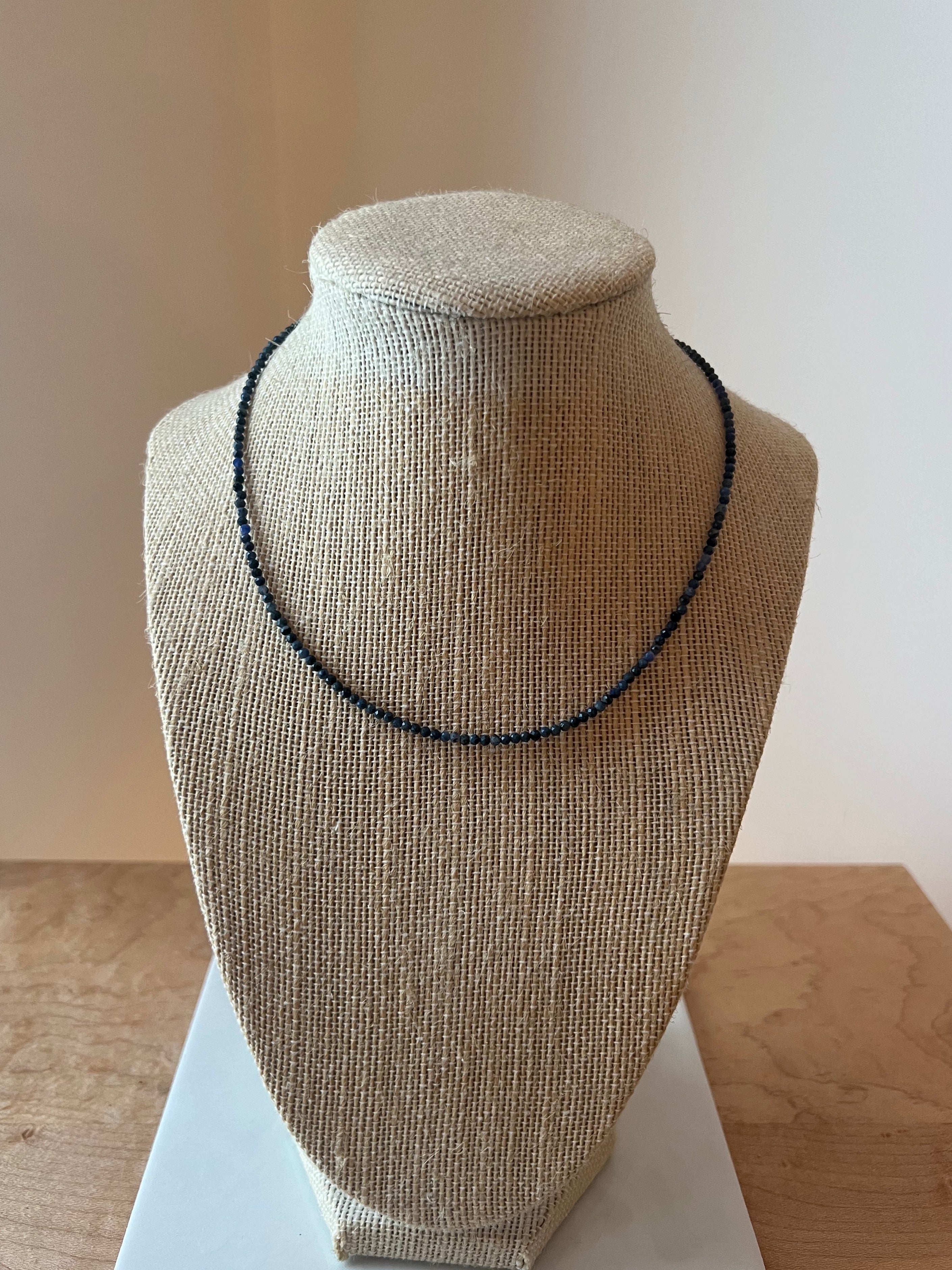 BLACK TOURMALINE BEADED NECKLACE