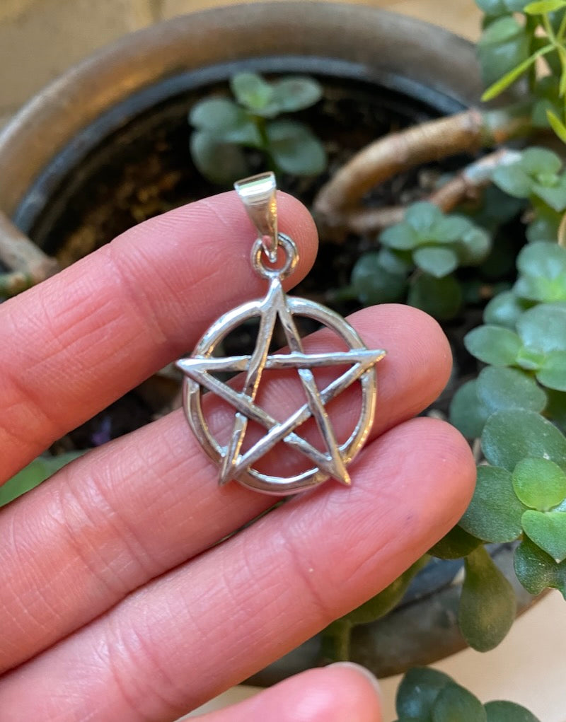 Pentagram 1.2" Silver Pendant