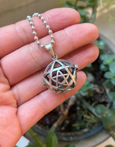 Pentagram Cage 1" Silver Pendant