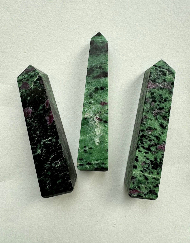 RUBY IN ZOISITE OBELISK TOWER