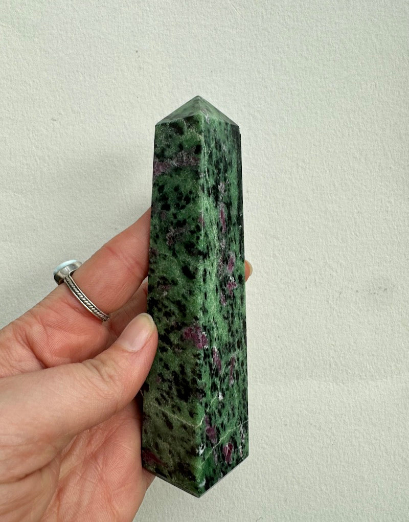 RUBY IN ZOISITE OBELISK TOWER