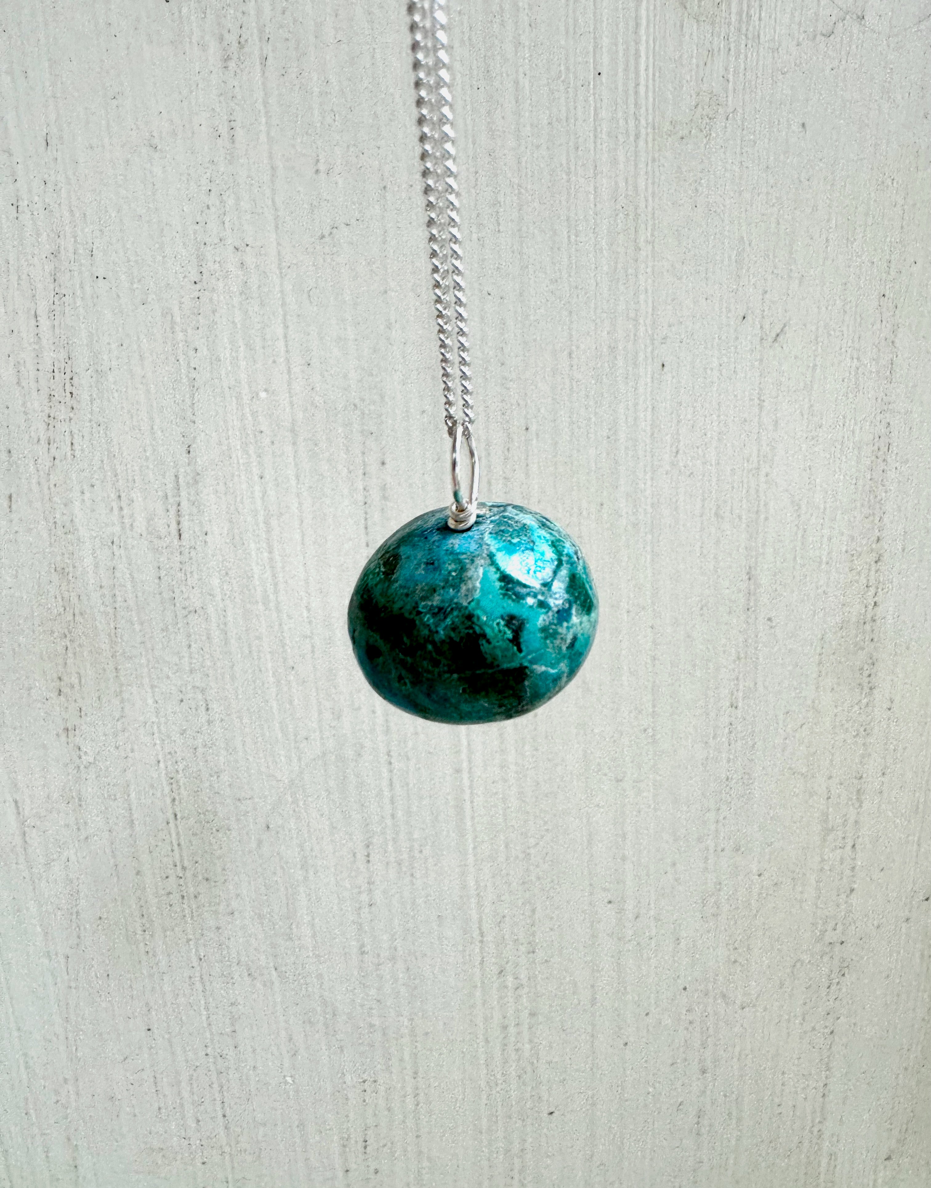 CHRYSOCOLLA DONUT PENDANT