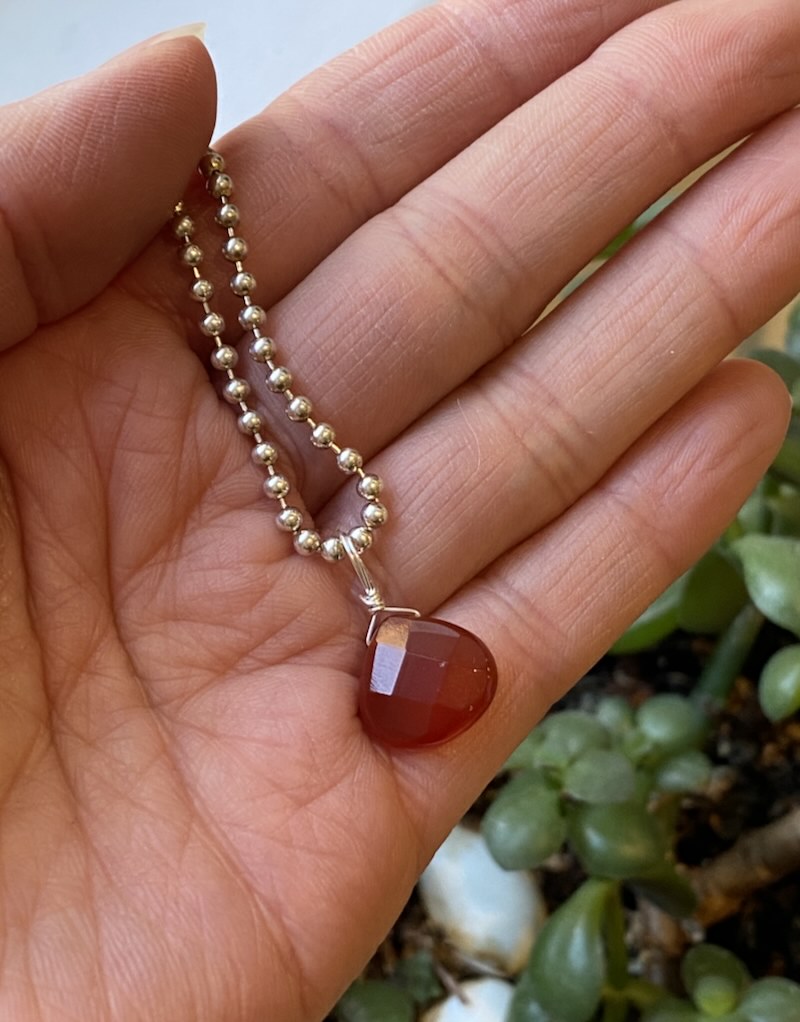 Carnelian Facet Teardrop Pendant