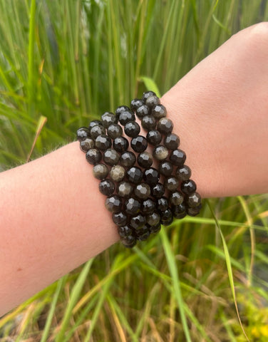 OBSIDIAN GOLDSHEEN BRACELET - 8MM FACET