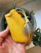 Leather Hyde Feather Sacred Pouch