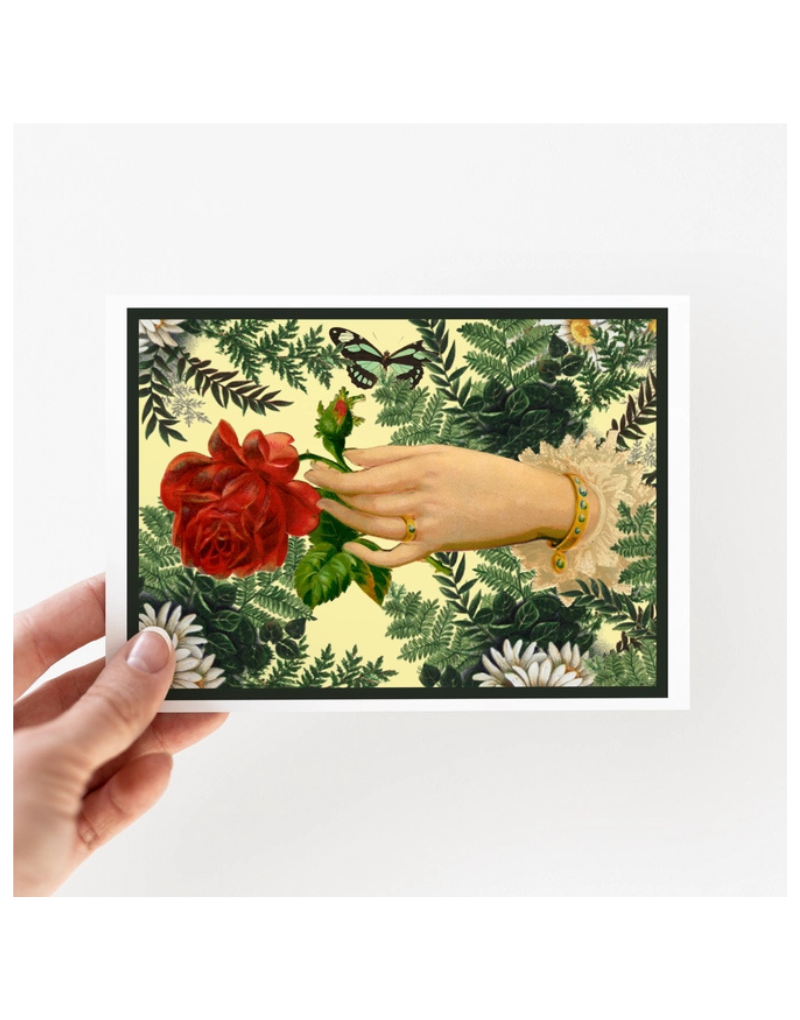 Hand Holding Rose Card