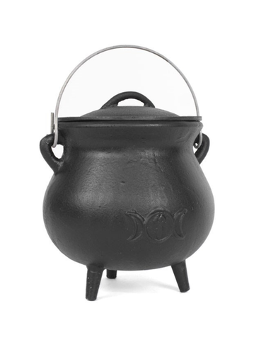 Triple Moon Goddess Cast Iron Cauldron