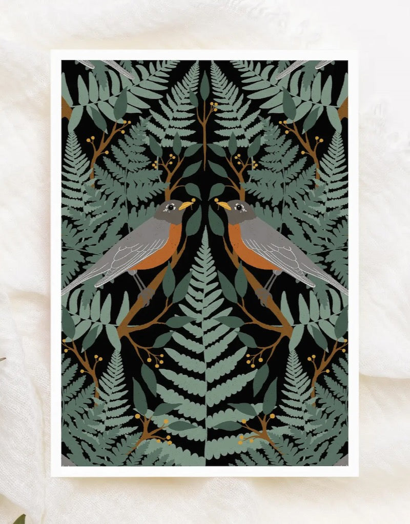 Bird & Fern Greeting Card