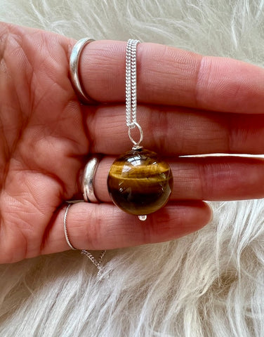 GOLDEN TIGER'S EYE SPHERE PENDANT