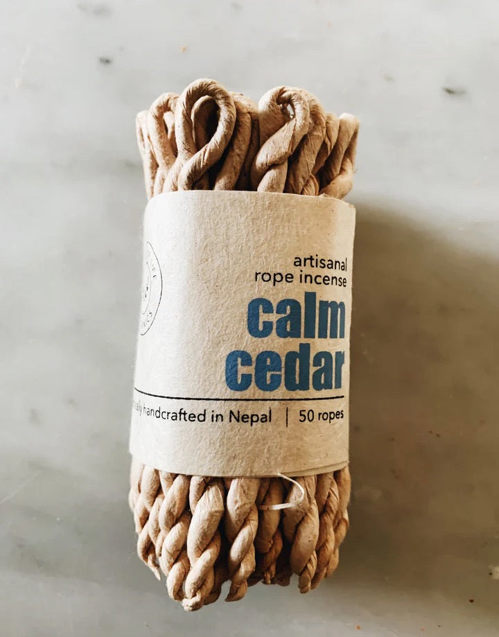 Handcrafted Artisanal Rope Incense- Calm Cedar