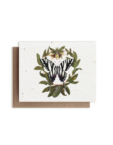Bower Studio - Zebra Swallowtail Butterfly & PawPaw Plantable Herb Card