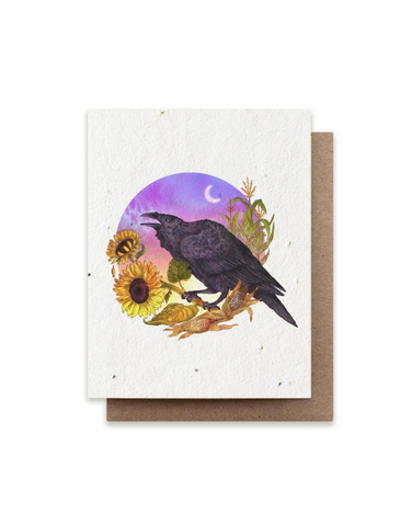 Bower Studio - Fall Raven Plantable Card