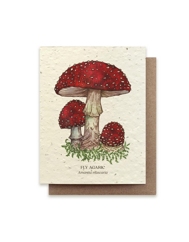 Bower Studio - Fly Agaric Mushroom Plantable Wildflower Seed Card