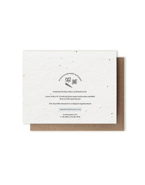 Bower Studio - Zebra Swallowtail Butterfly & PawPaw Plantable Herb Card