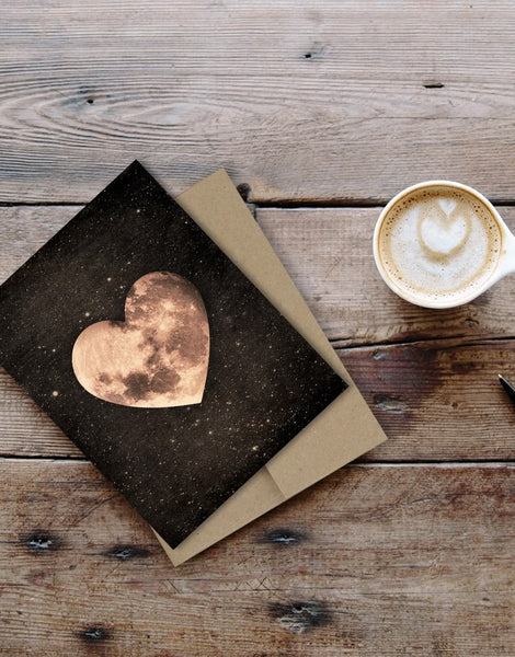 GALEK SEA - THANK YOU HEART MOON GREETING CARD
