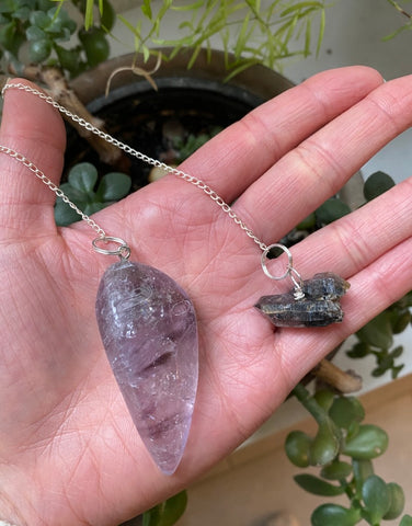 Amethyst + Tibetan Quartz A+ Pendulums