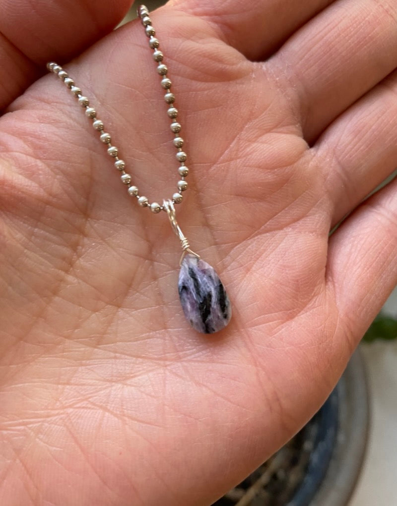 Charoite Teardrop Pendant