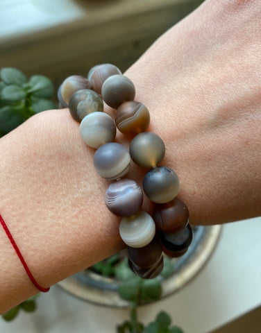 Agate - Grey Botswana 10mm round