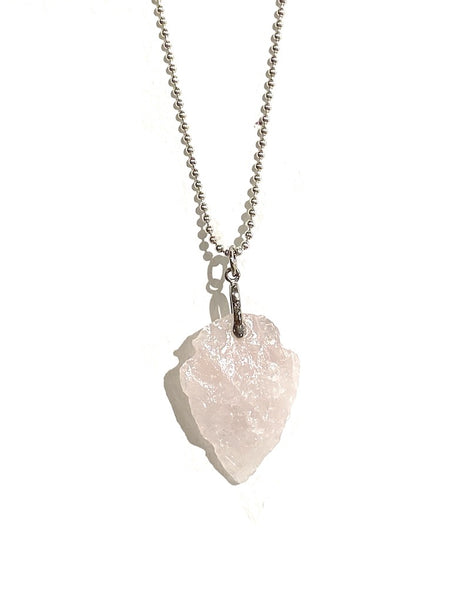 QUARTZ - ROSE PENDANT - RAW ARROW