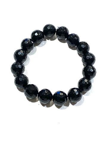 Black Tourmaline - 12mm Facet