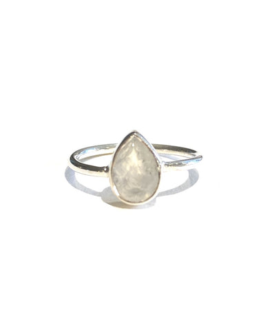 Moonstone - Rainbow Silver Ring