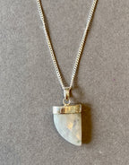 MOONSTONE - RAINBOW CLAW PENDANT - FACET