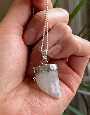MOONSTONE - RAINBOW CLAW PENDANT - FACET
