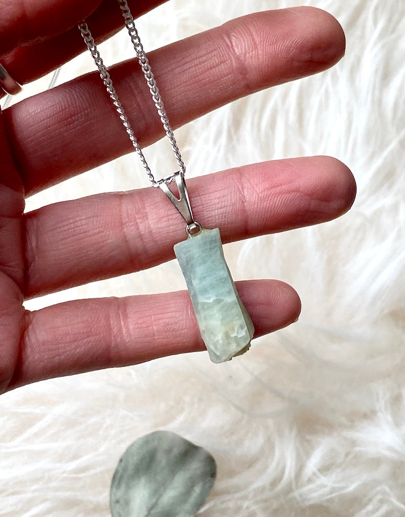 Raw Aquamarine Crystal Necklace Raw Aquamarine Crystal Necklace