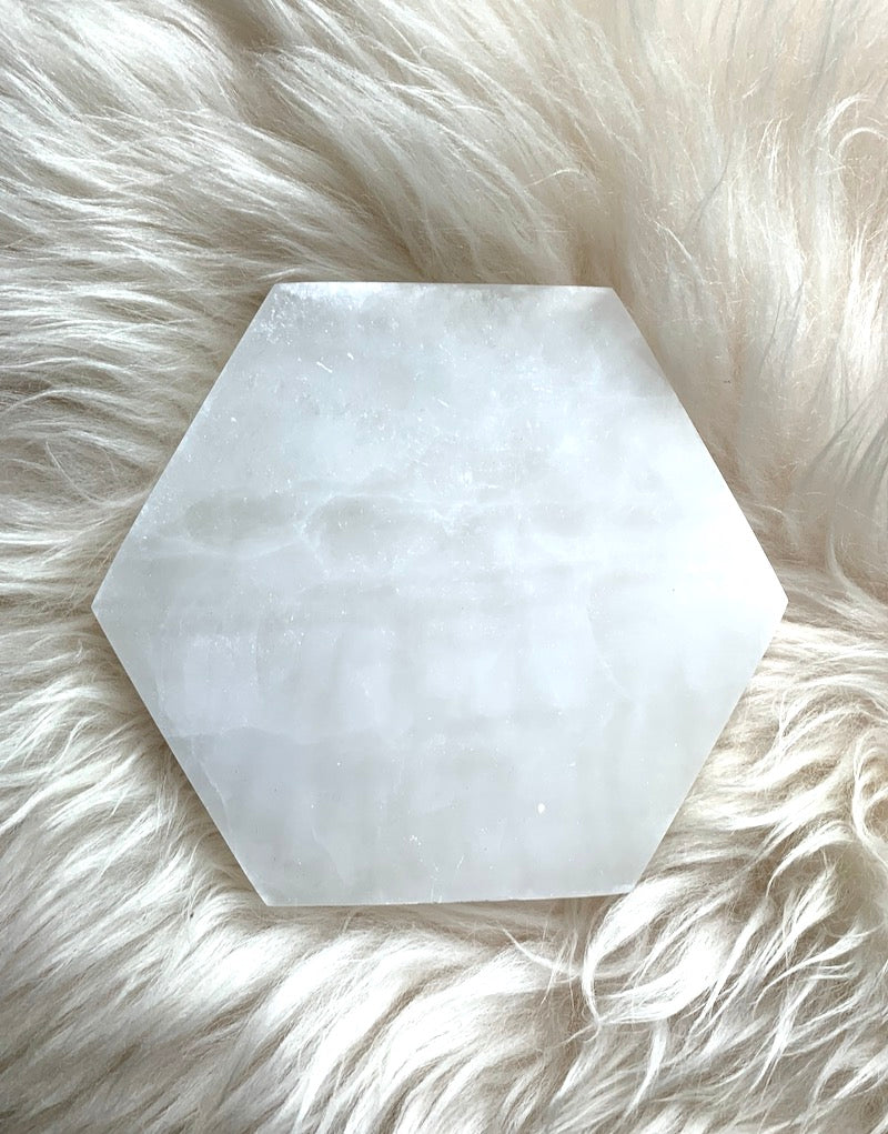 Selenite 6" Hexagon Charging Plate
