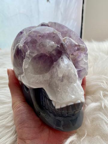 Amethyst Geode Skull