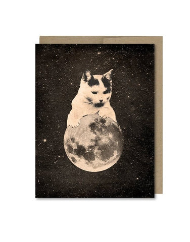 GALEK SEA - CAT MOON GREETING CARD