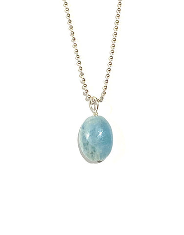 AQUAMARINE PENDANT - OVAL