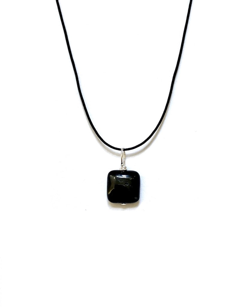 TOURMALINE - BLACK PENDANT - SQUARE