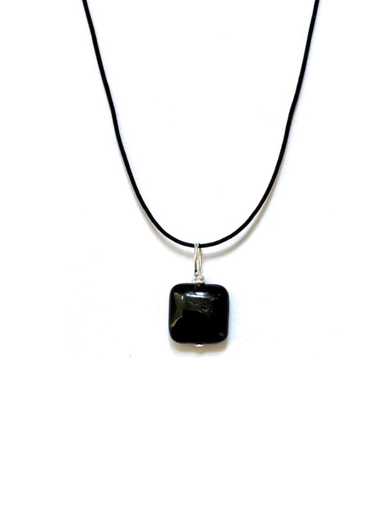 TOURMALINE - BLACK PENDANT - SQUARE